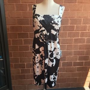 Jones New York Black White Floral Cocktail Dress